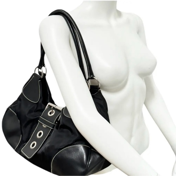 Vintage Prada Nylon buckle large half moon hobo shoulder bag - Picture 1 of 7